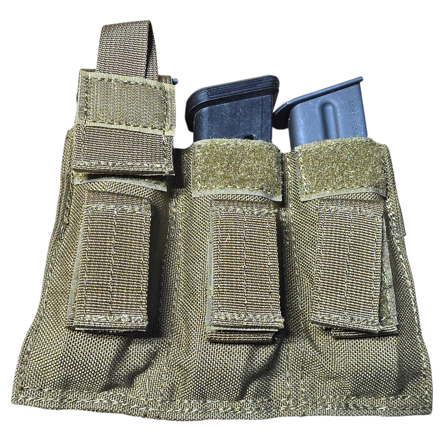 onethiefsurplus Camping & Hiking Blackhawk! Coyote Belt Mounted Triple Pistol Mag Pouch