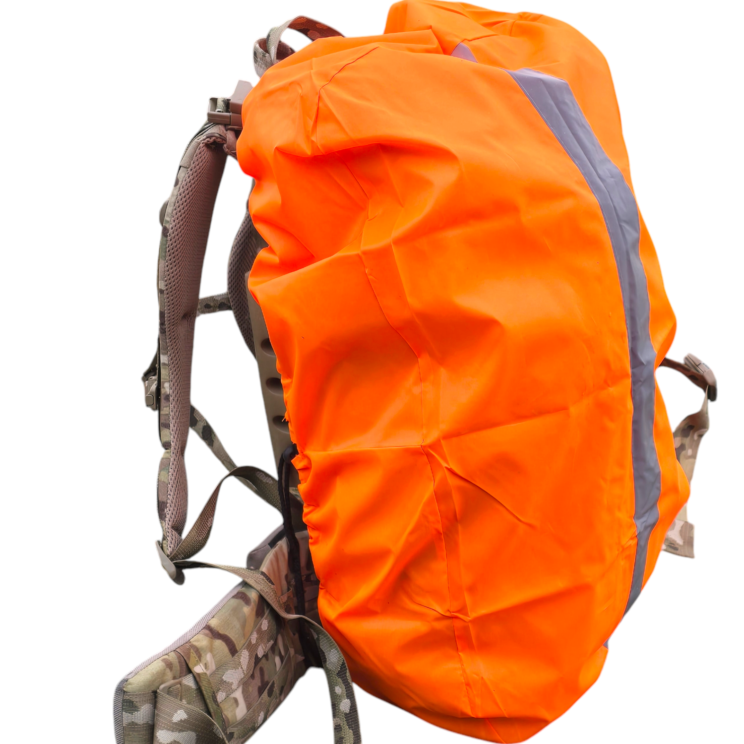 onethiefsurplus Camping & Hiking Blaze Orange Backpack Cover With Reflective Stripe