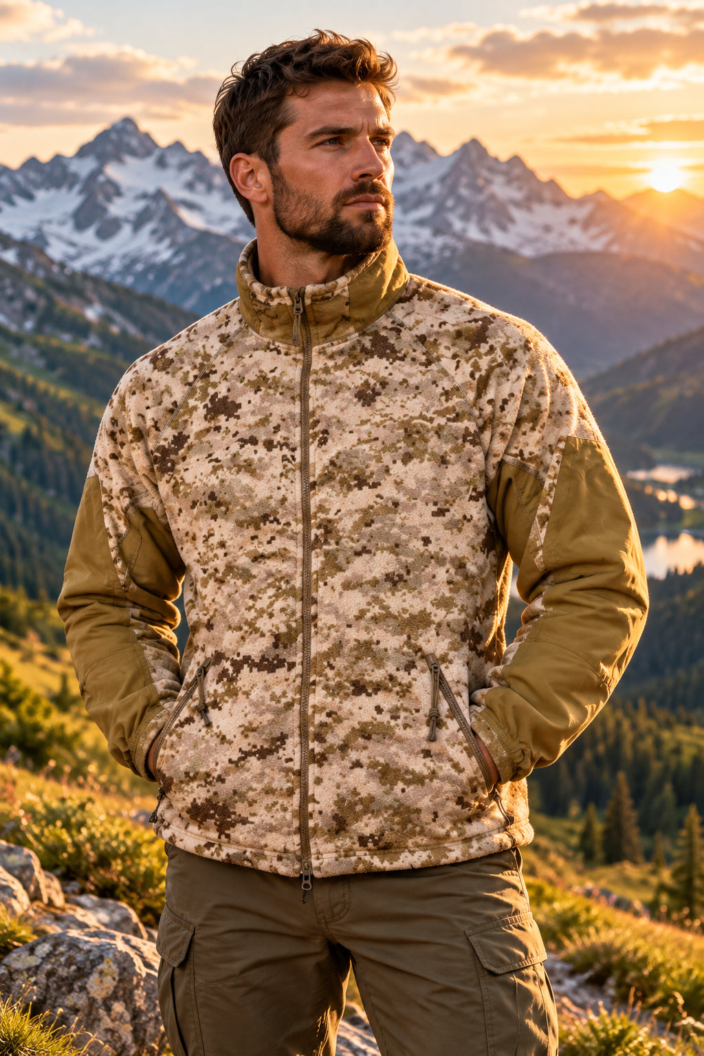 onethiefsurplus Clothing USMC Polartec Wind Pro Desert MARPAT Fleece Jacket