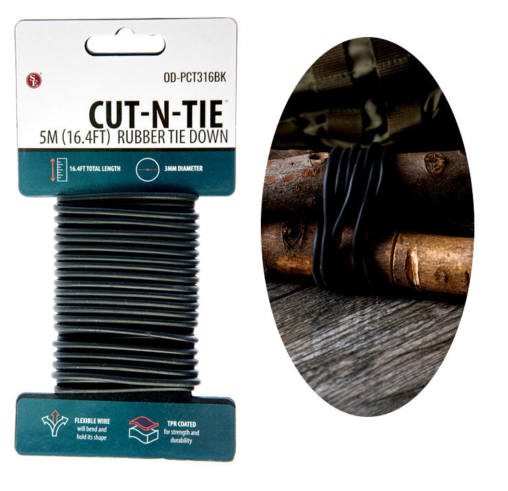onethiefsurplus Cut-N-Tie 3mm Rubberized Wire Tie-Down