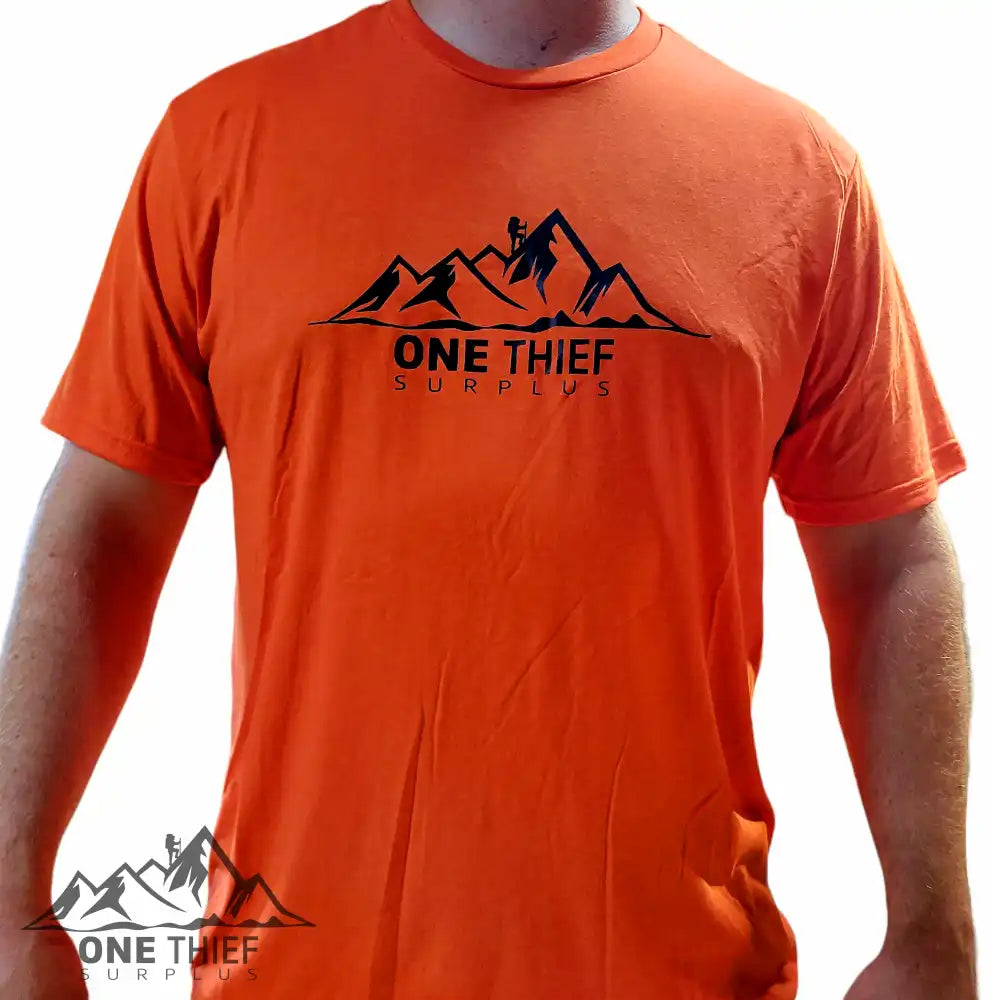 Ots Apparel Mens T Shirt (Orange W/ Black Logo)