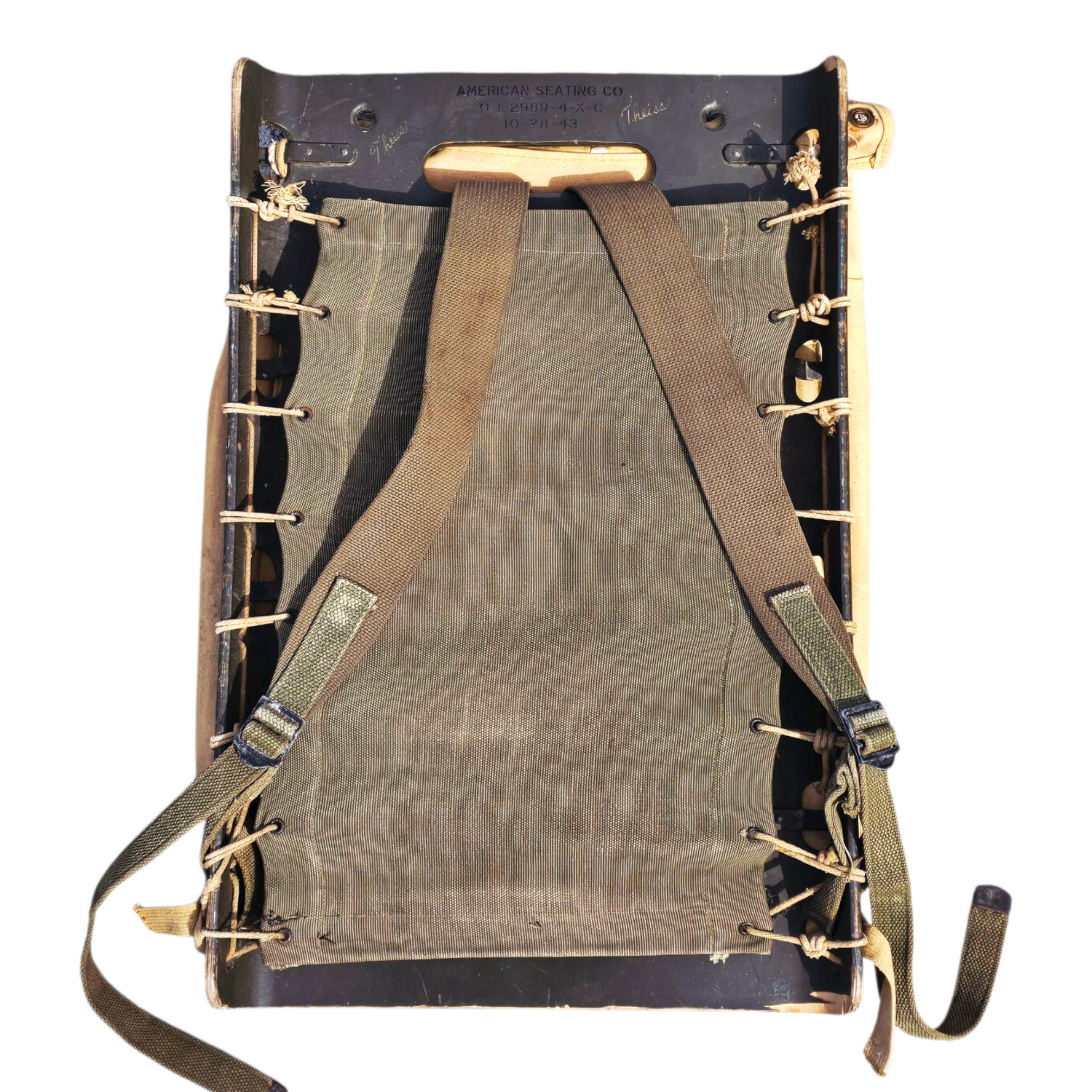 American Seating 1943 Dated Packboard Complete With Pack and Straps