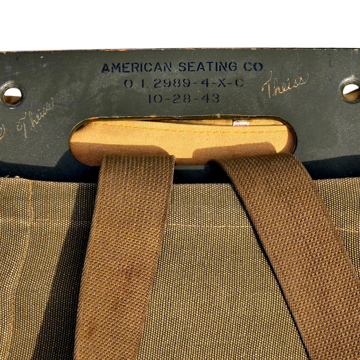 American Seating 1943 Dated Packboard Complete With Pack and Straps