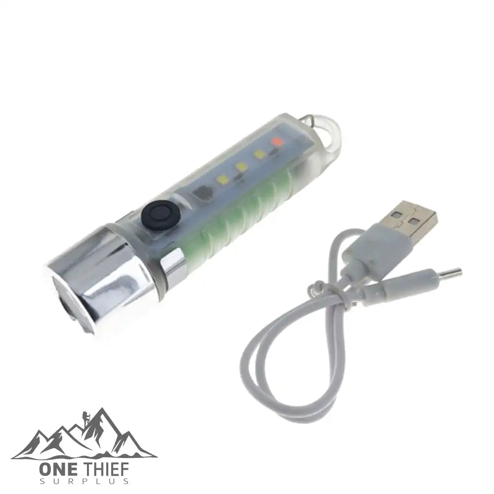 200 Lumen Rechargeable Glow In Dark Multi-Function Flashlight