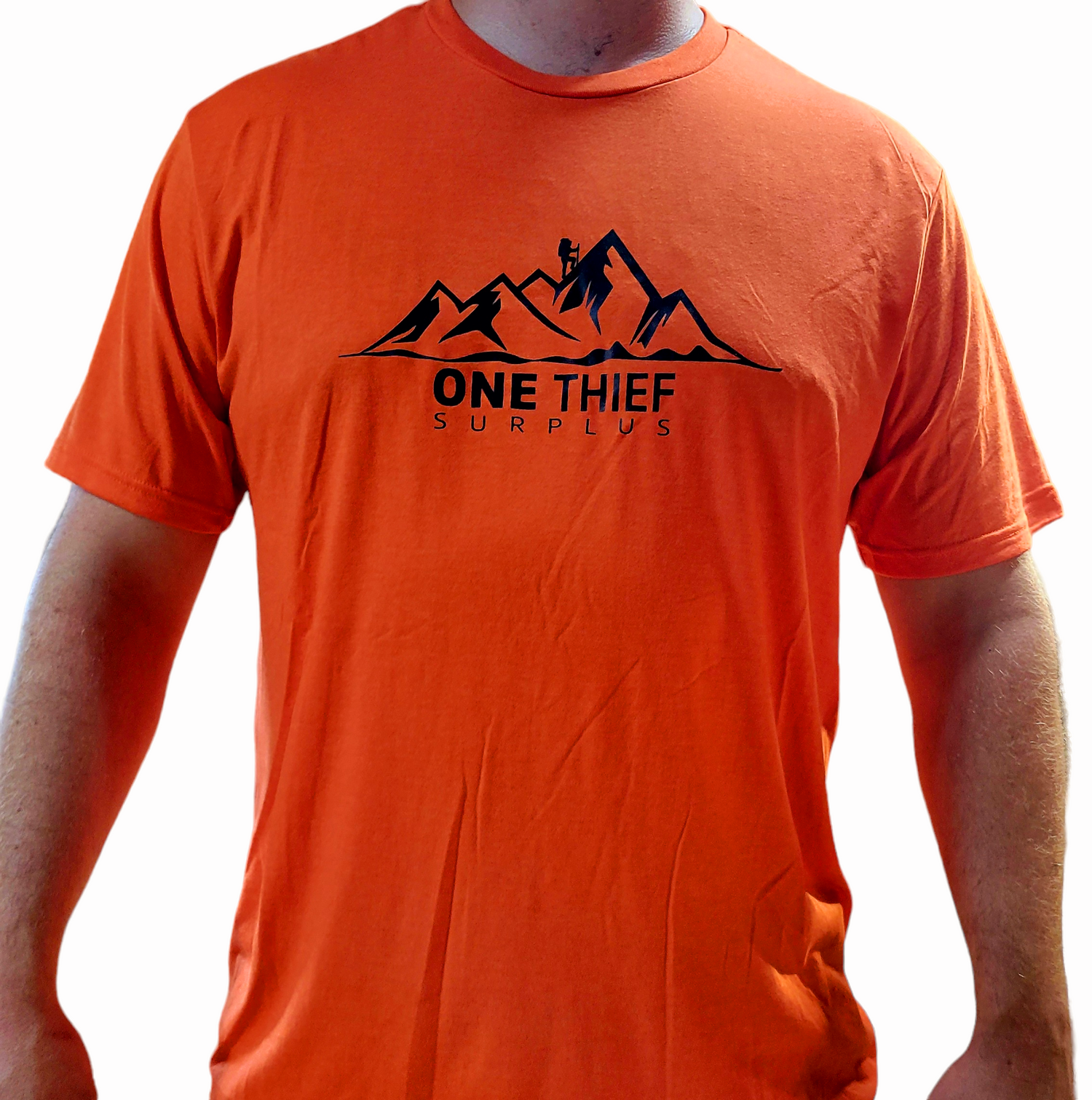 Ots Apparel Mens T Shirt (Orange W/ Black Logo)