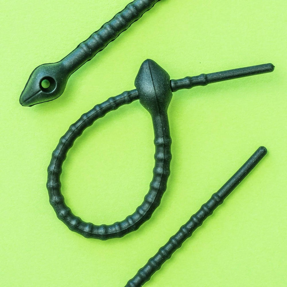 12-Piece Black Silicone Rubber Ties Set