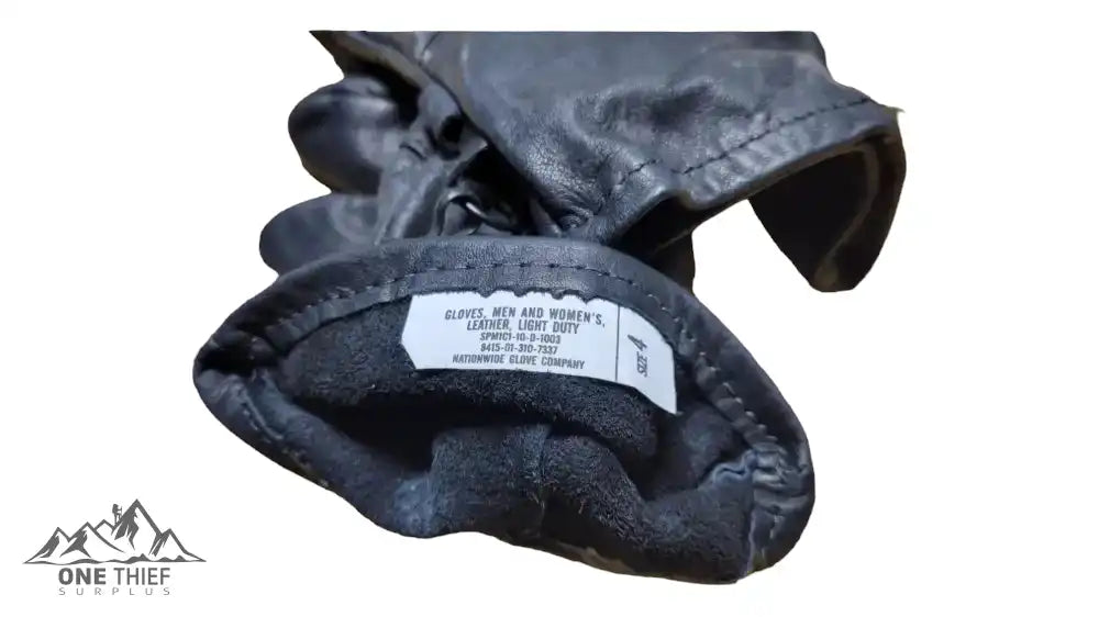 Black Leather Military Glove Shells. (Size 4/Medium)