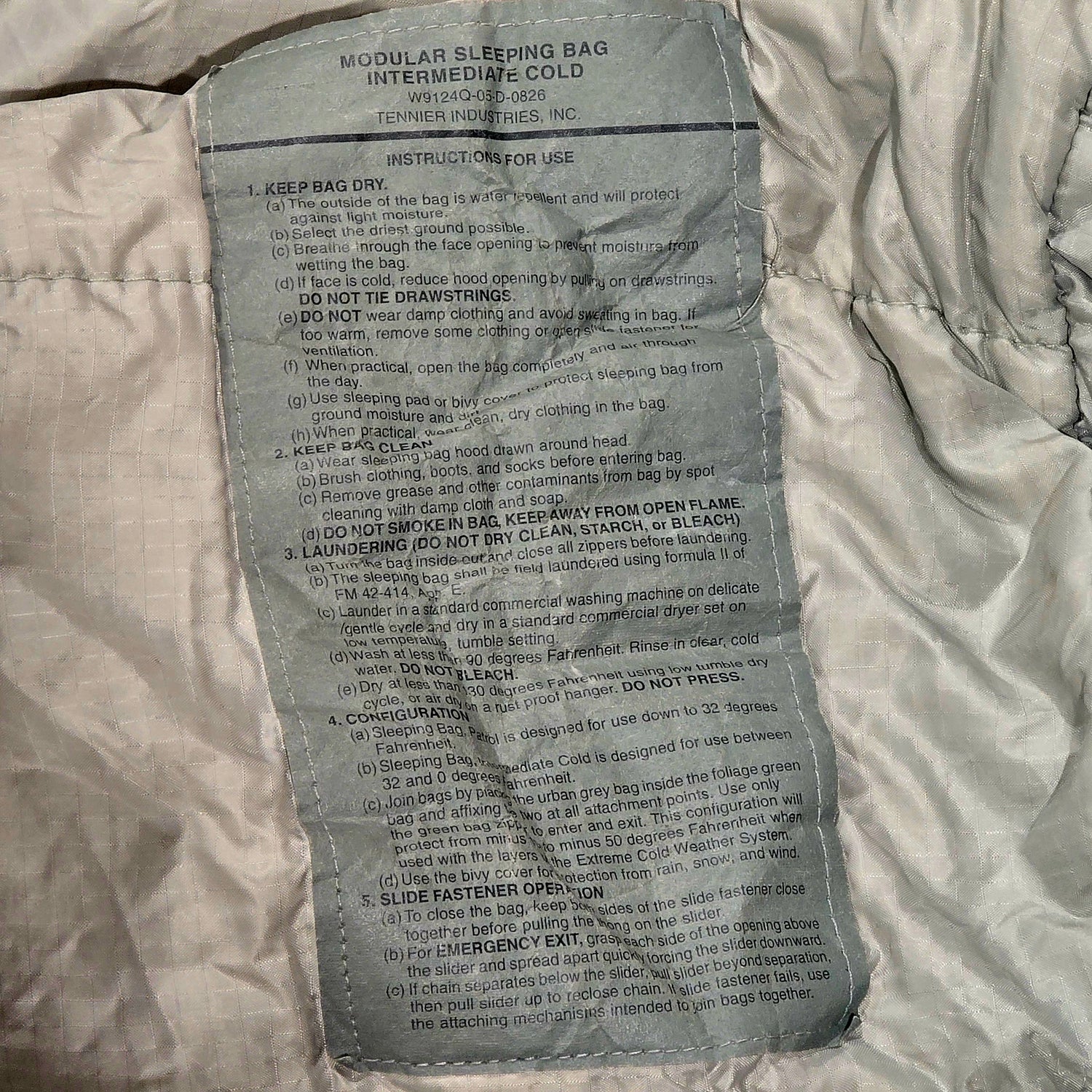 onethiefsurplus gear USGI Sleeping Bag (Intermediate)